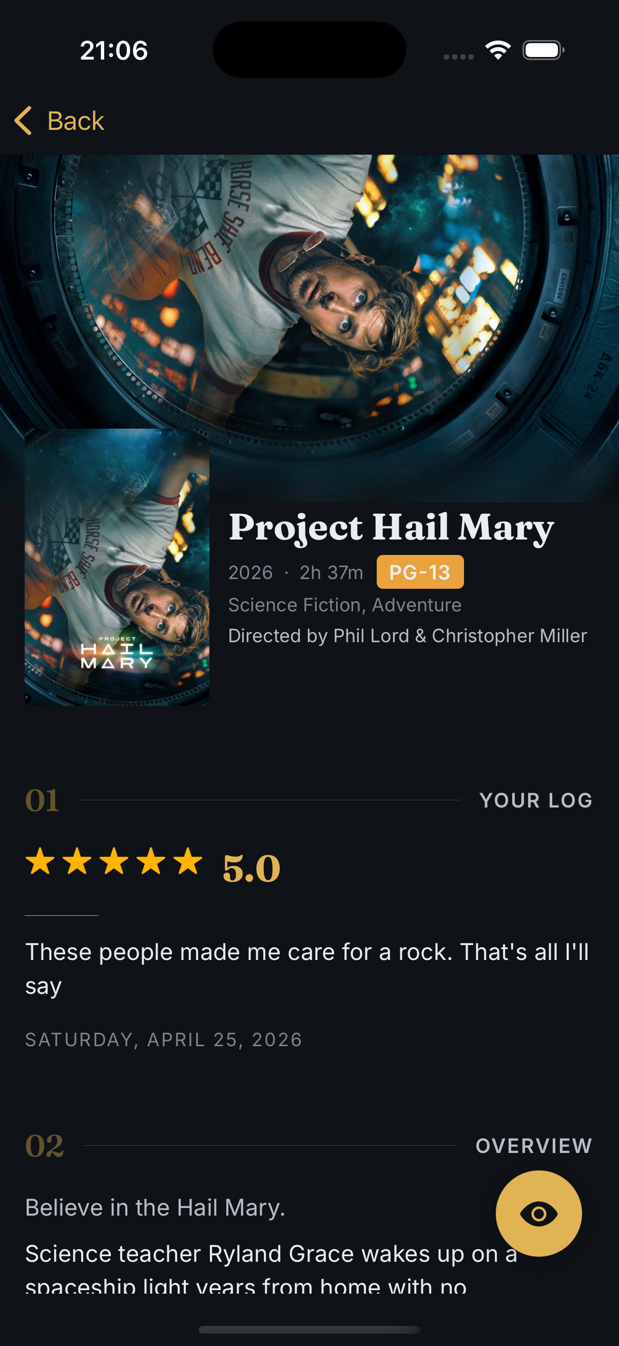 Film detail — Watched / Watchlist badges in context